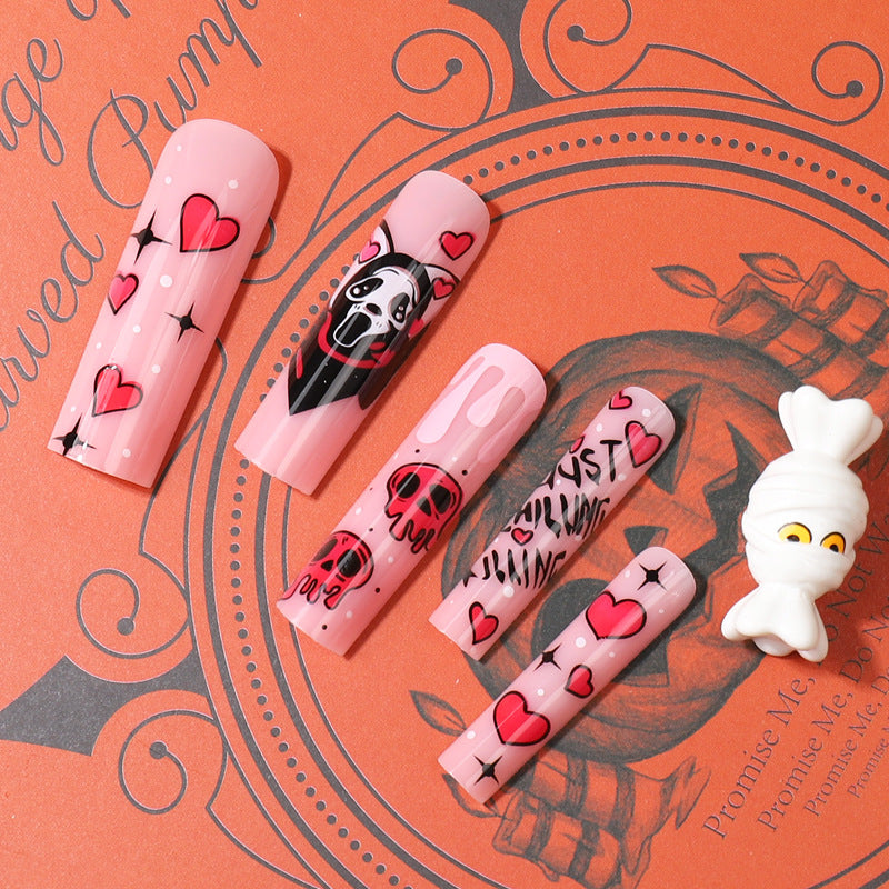 Künstlerisch gemusterte Press-On Nägel Karnz