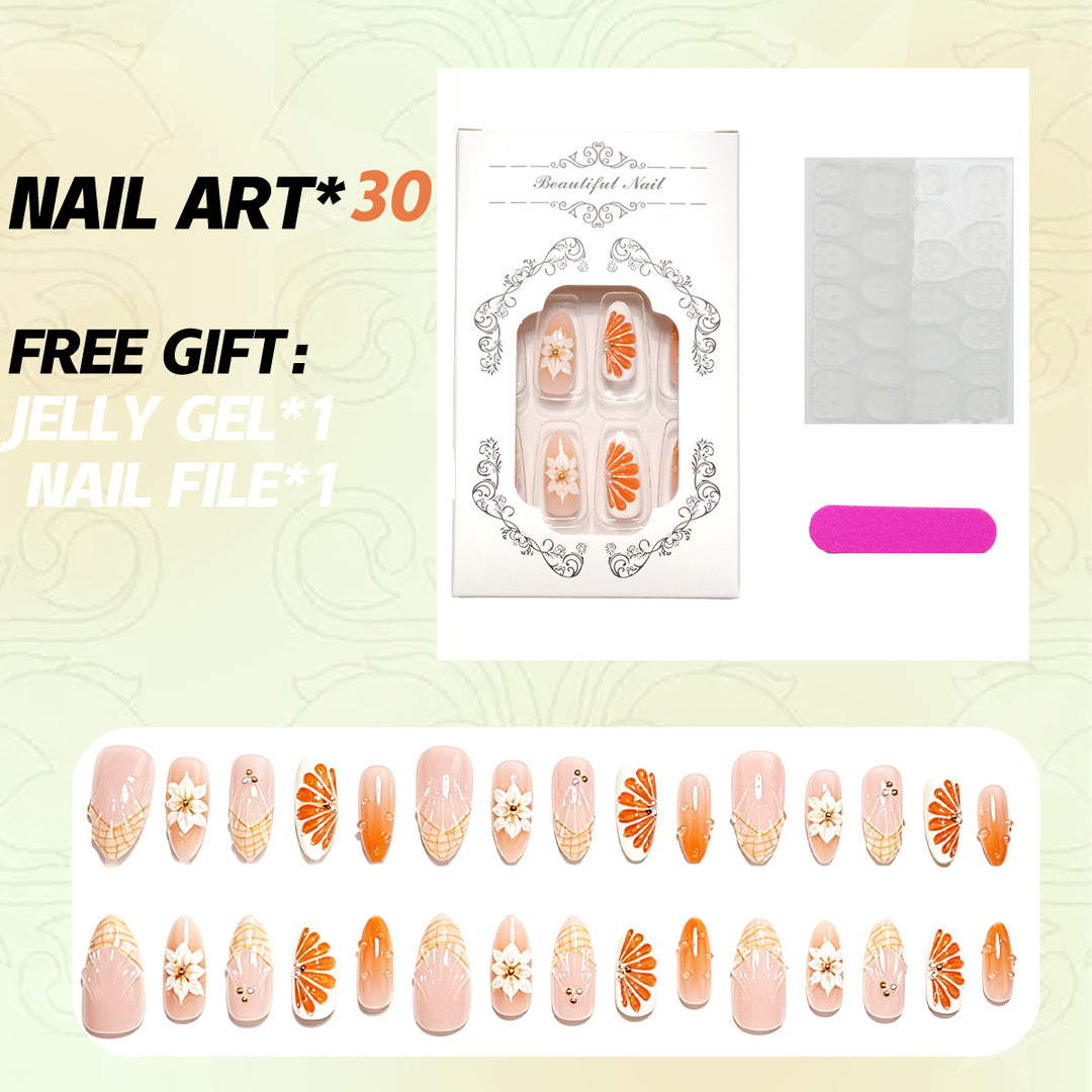 Elegantes dekoratives Press-On-Nagelset