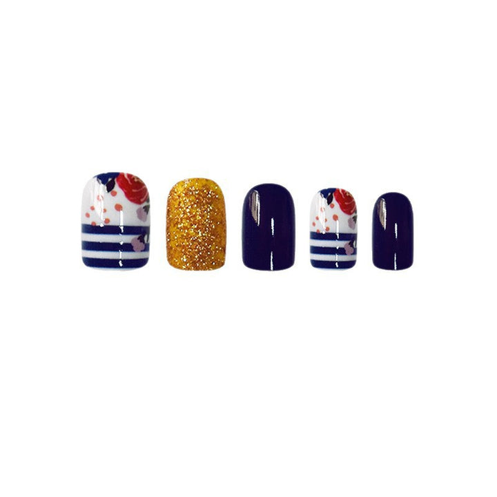 Dekoratives Floral Press-On Nagelset Karnz 1787913909
