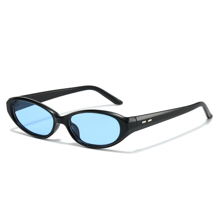 Schlanke retro-inspirierte ovale Sonnenbrille Karnz