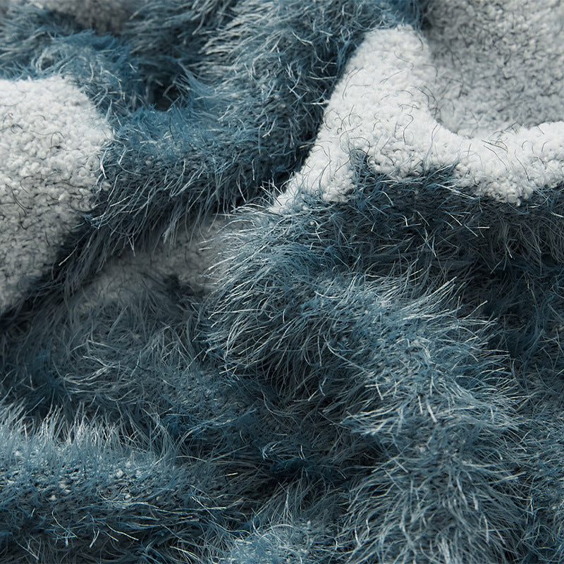 Übergroße Plüsch flauschige abstrakte Jacquard-Wurfdecke