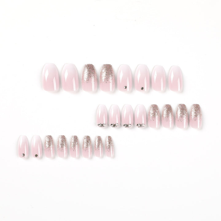Elegante Glitzer Ombre Acryl Nagelverlängerungen Karnz
