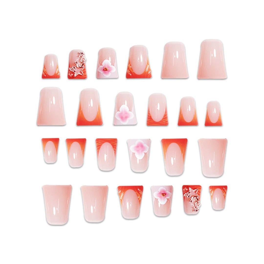 Floral Accent Press-On Nail Set Karnz