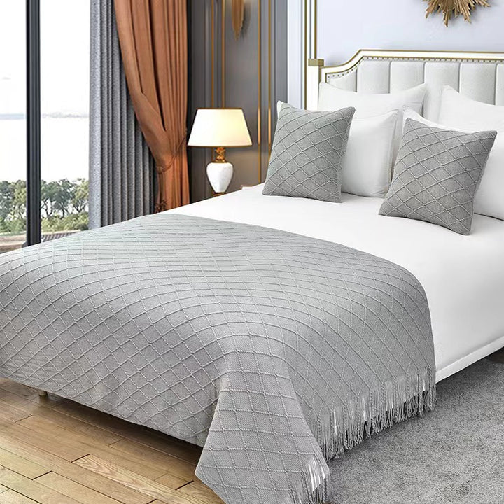 Luxuriöse Texturierte Strickdecke Karnz