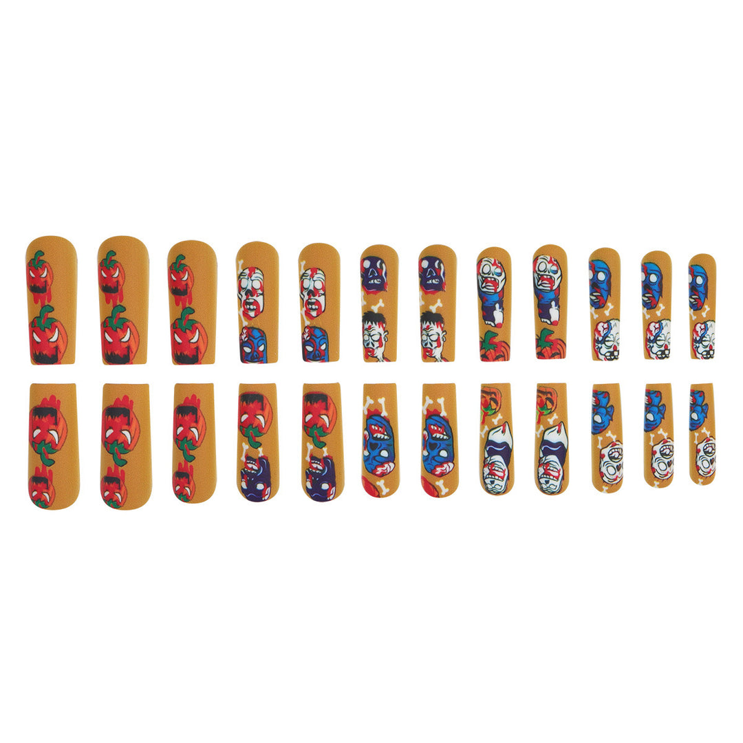 Künstlerische Zombie-Themen Press-On Nagelkunst Karnz