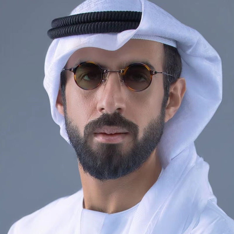 Damen modische runde Sonnenbrille mit stylischem Metallrahmen und polarisierenden Gläsern Karnz
