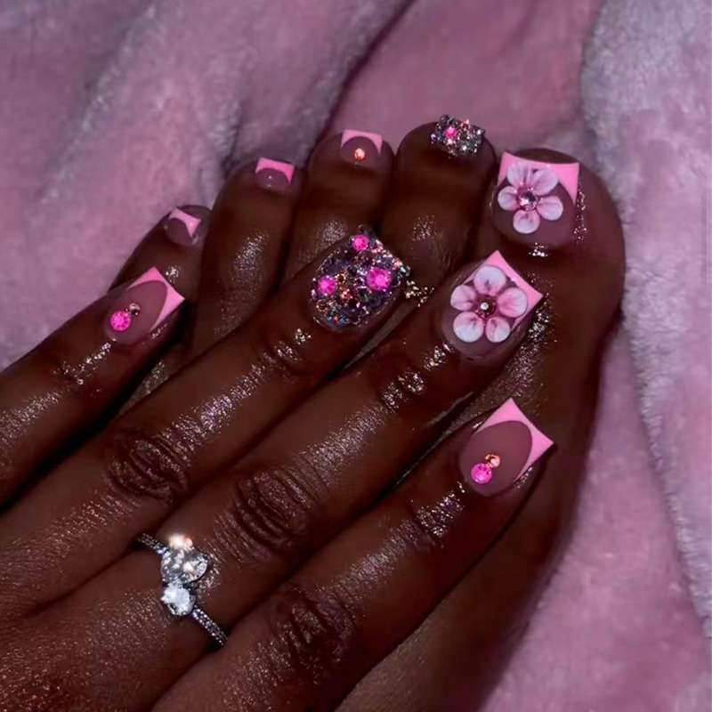 Dekorative 3D Blumen Druck-Nagelkunst Karnz