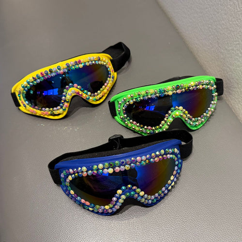 Damen Skibrille mit funkelndem Kristallrahmen Karnz