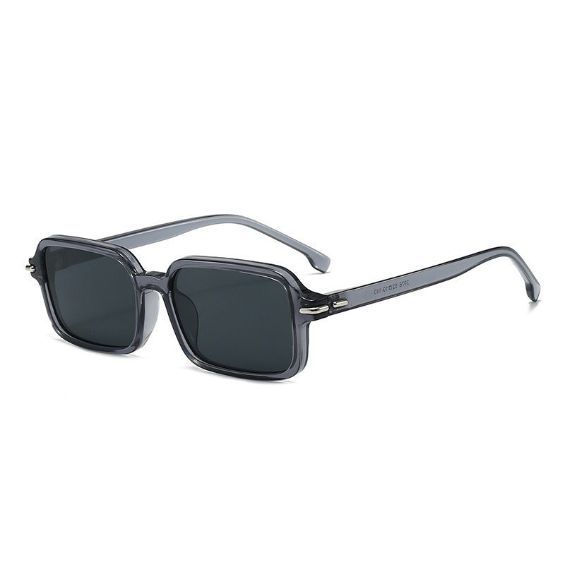 Damen modische quadratische Sonnenbrille mit stilvollem Kunststoffrahmen und blauen Gläsern Karnz