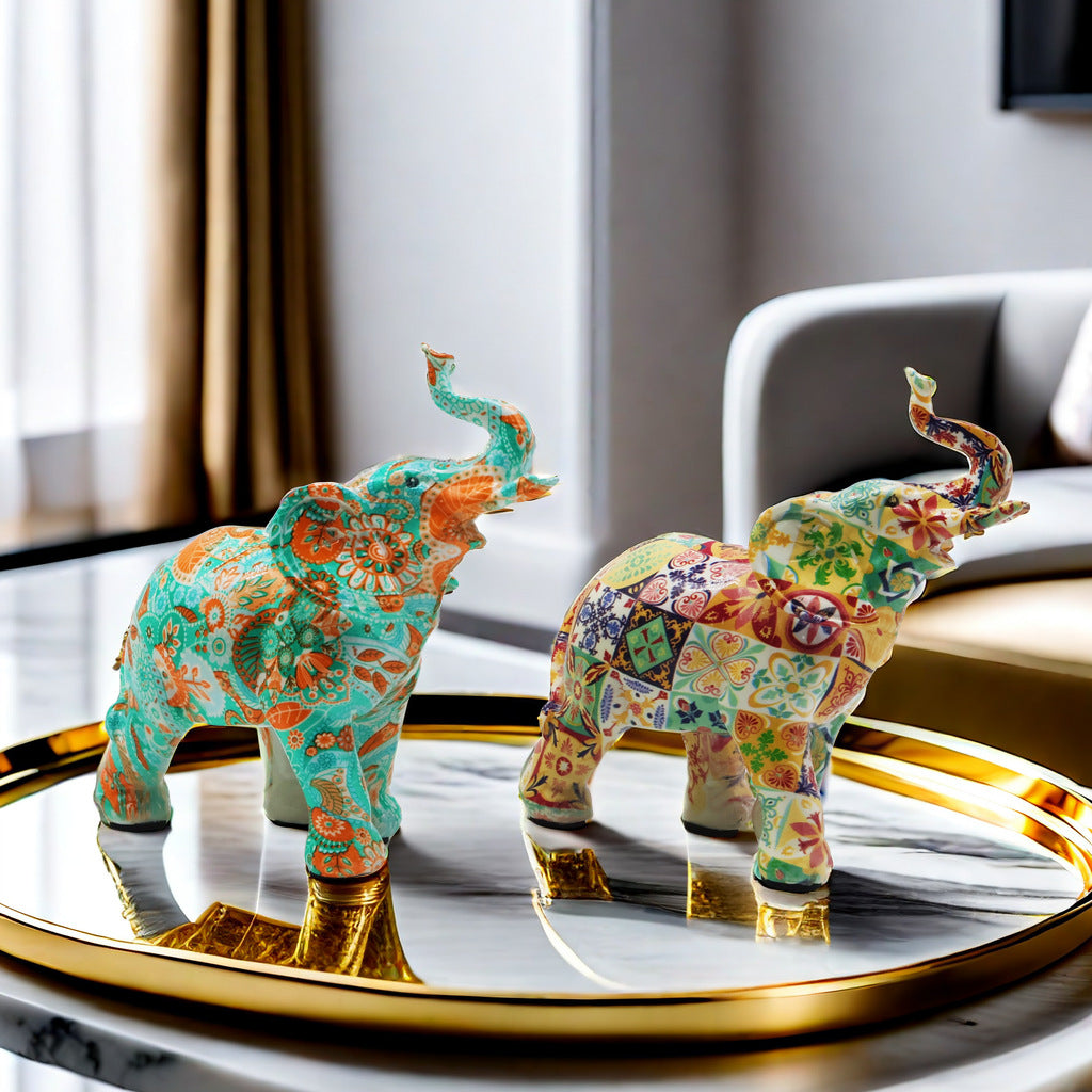 Bunte Elefanten Figur Karnz