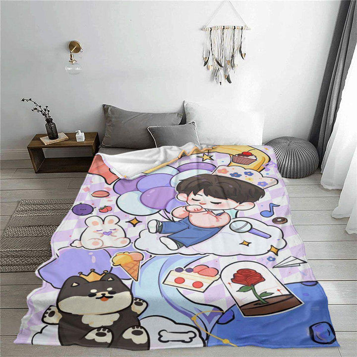 Cartoon Print Fleece Decke  1788504996