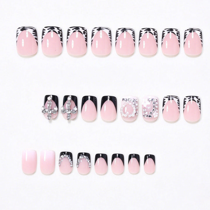 Elegante dekorative Acryl Press-On Nagelkunst Karnz