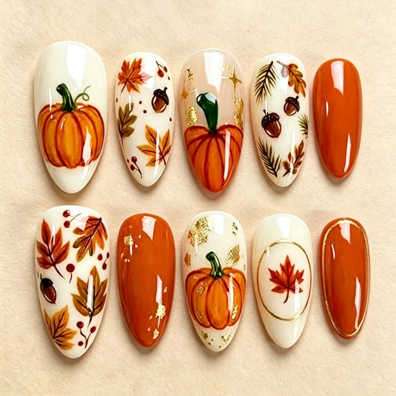 Herbst Themed Press-On Nagelkunst Set
