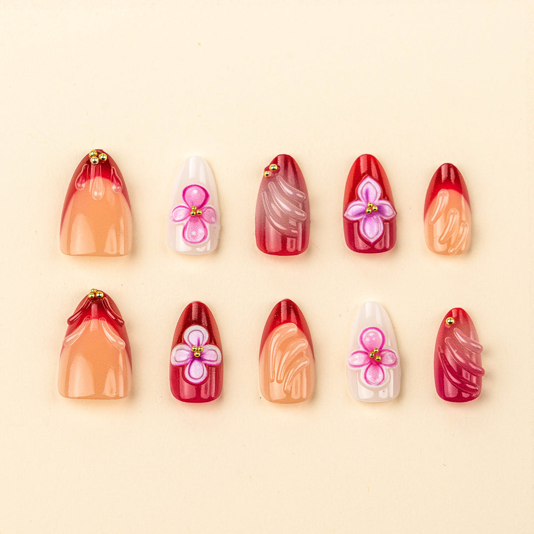 Floral Art Acryl Druck-Nagel-Set