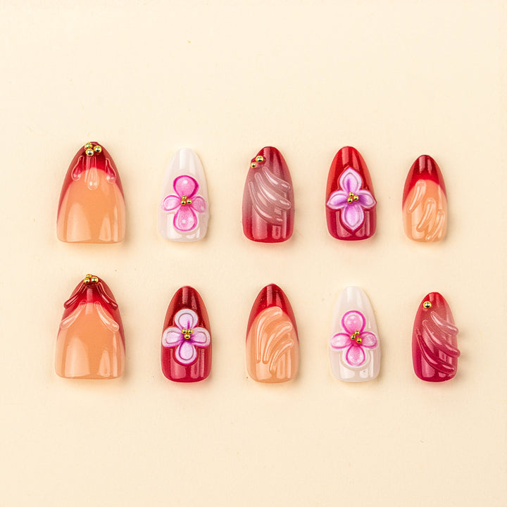 Floral Art Acryl Druck-Nagel-Set