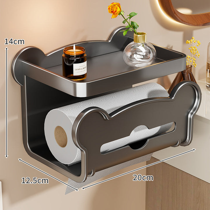 Wandmontierter dekorativer Toilettenpapierhalter mit Multifunktionsregal