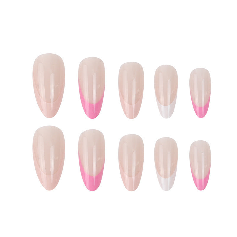 Elegante Stiletto Press-On Nägel mit einzigartigen French Tips Karnz