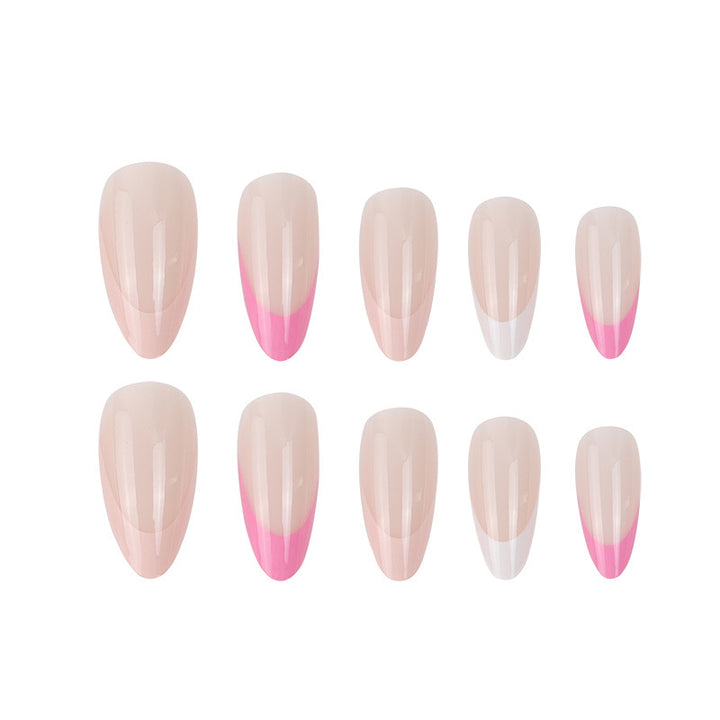 Elegante Stiletto Press-On Nägel mit einzigartigen French Tips Karnz