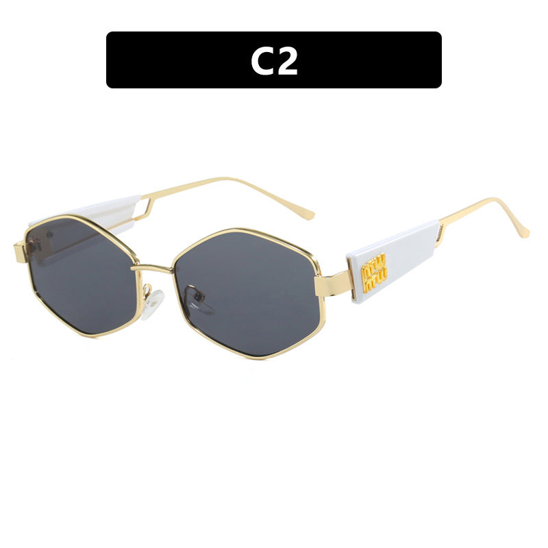 Damen geometrische Sonnenbrille mit modischem Design und UV-Schutz Karnz