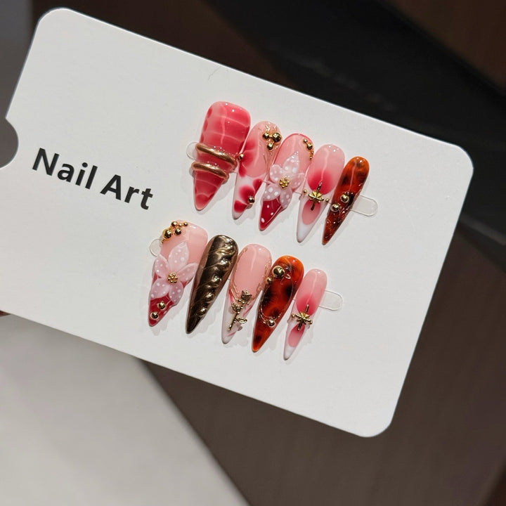 Premium 3D Nail Art Press-On Set
