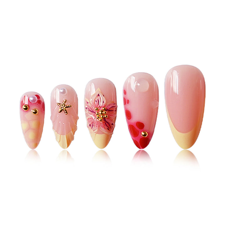 Floral 3D Acrylic Press-On Nagelkunst Set Karnz
