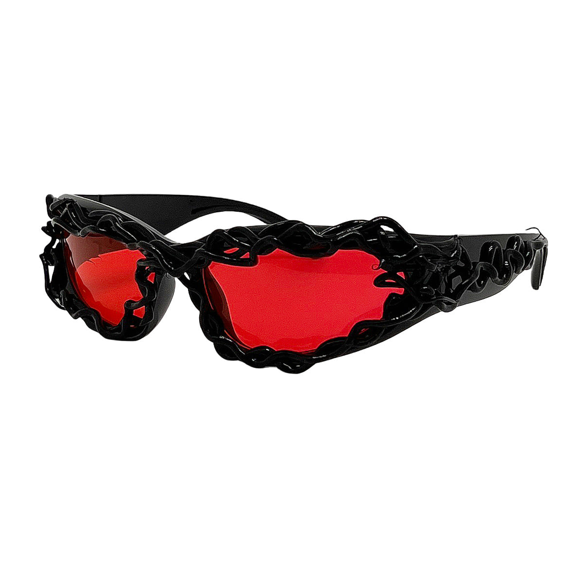 Damen extravagante Design-Sonnenbrille mit kreativem strukturierter Rahmen Karnz