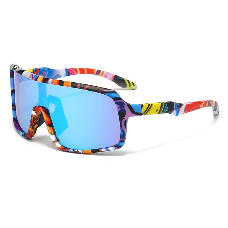 Damen modische Sonnenbrille im futuristischen Design mit großflächigen Gläsern Karnz