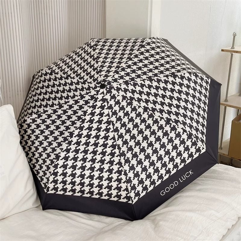 Damen Faltbarer Regenschirm mit eleganter Schleifenapplikation Karnz