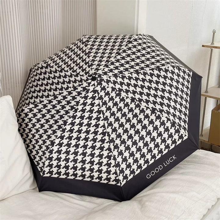 Damen Faltbarer Regenschirm mit eleganter Schleifenapplikation Karnz