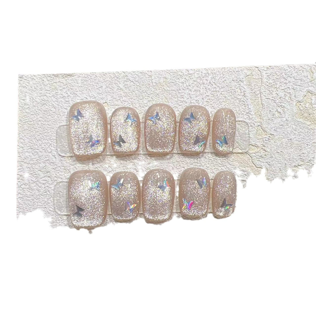 Glitzerndes Press-On-Nagel-Set mit Stern-Akzenten Karnz