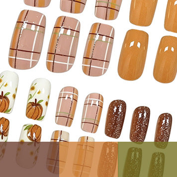 Festliches von Kürbissen inspiriertes Nagelkunstset Karnz