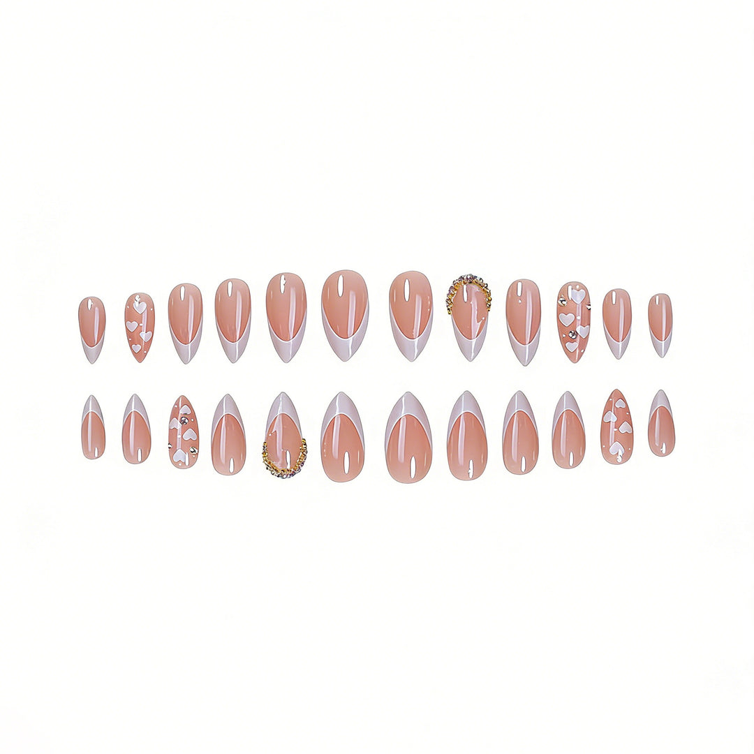 Herz-verzierte Gel-Nagelkunst-Set Karnz