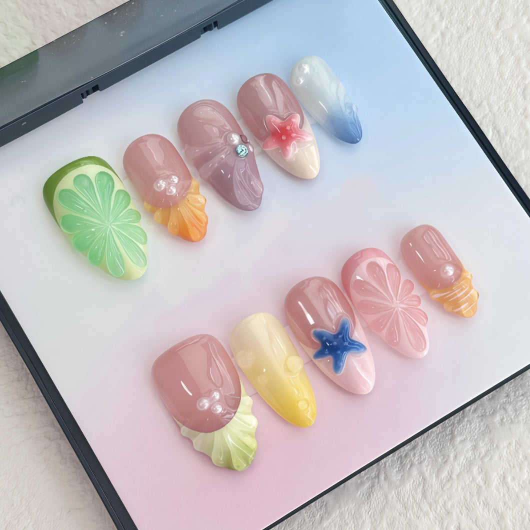Dekoratives Florales Press-On Nagelset