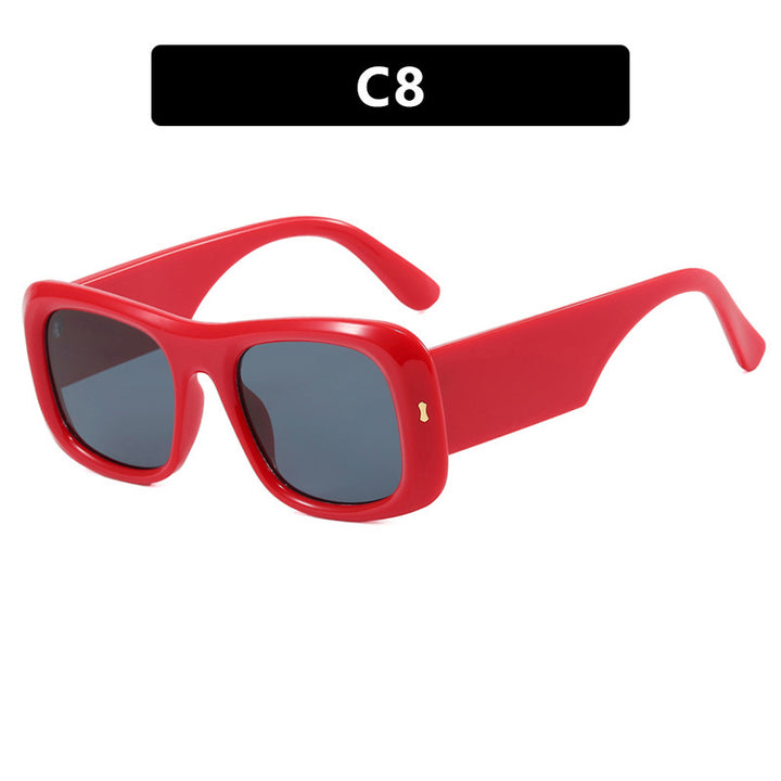 Damen oversized quadratische Sonnenbrille mit breitem Rahmen und polarisierten Gläsern Karnz
