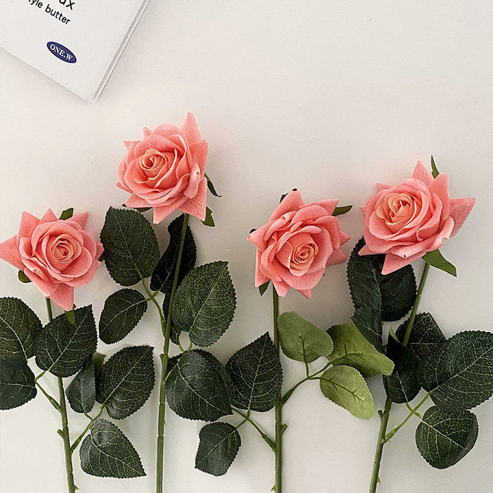 Künstliche Seidenrose mit Blättern Karnz