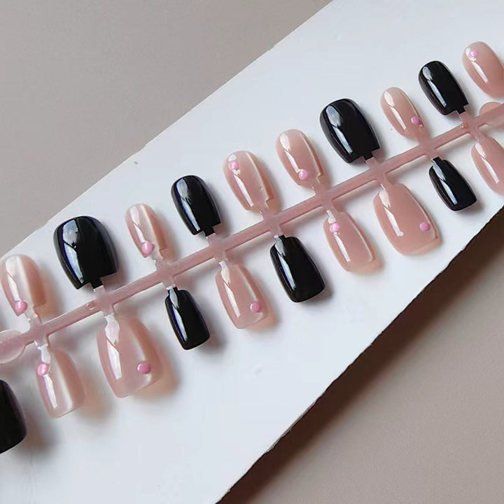 Kunstfingernägel Im Eleganten Schwarz-Pink Design Karnz