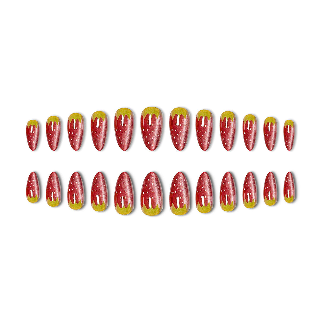 Erdbeer-Themen-Acryl-Nagelverzierungen Karnz