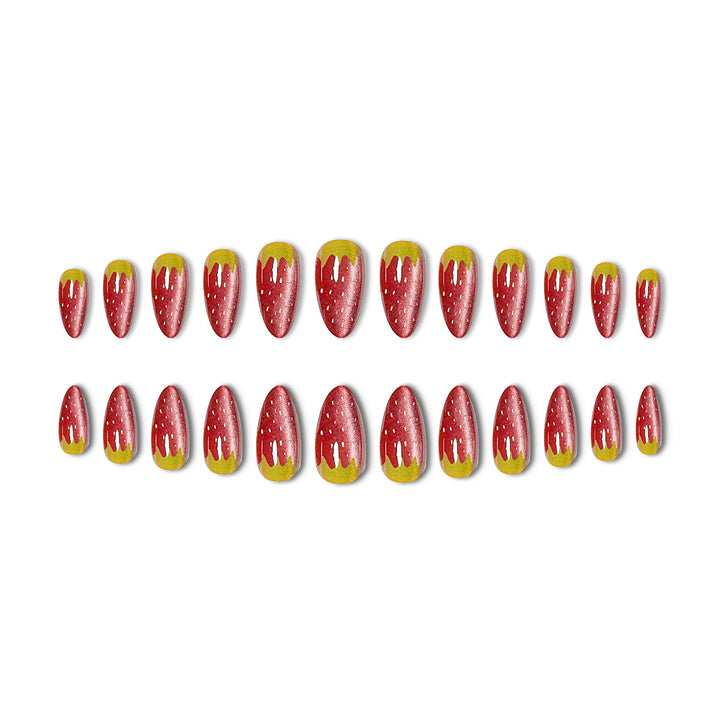 Erdbeer-Themen-Acryl-Nagelverzierungen Karnz