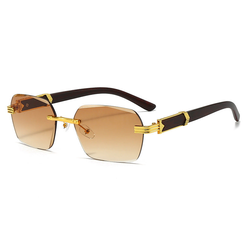 Damen modische quadratische Sonnenbrille mit goldenen Akzenten Karnz