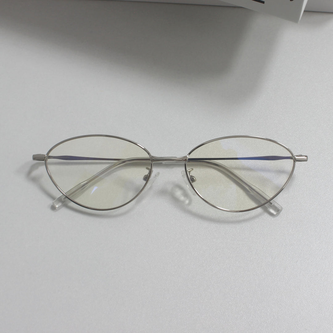 Modische Rechteckige Brille mit Feinem Metallrahmen Karnz