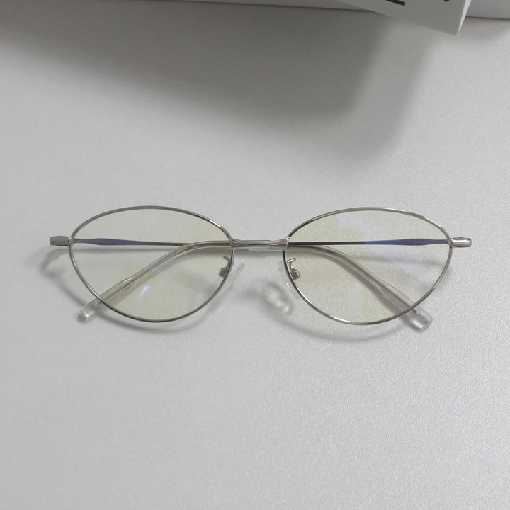 Modische Rechteckige Brille mit Feinem Metallrahmen Karnz