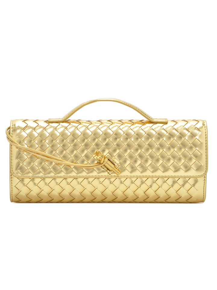 Geflochtene Leder-Clutch Karnz