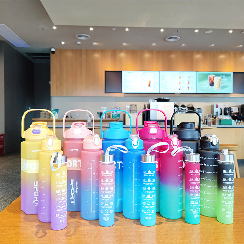 Damen Sport-Wasserflasche mit motivierenden Skalen Karnz