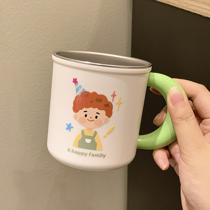 Edelstahlkeramiktasse mit Fröhlichem Familienmotiv Karnz