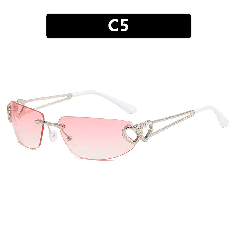 Damen stilvolle Cat-Eye Sonnenbrille mit einzigartigen Herzdetails Karnz