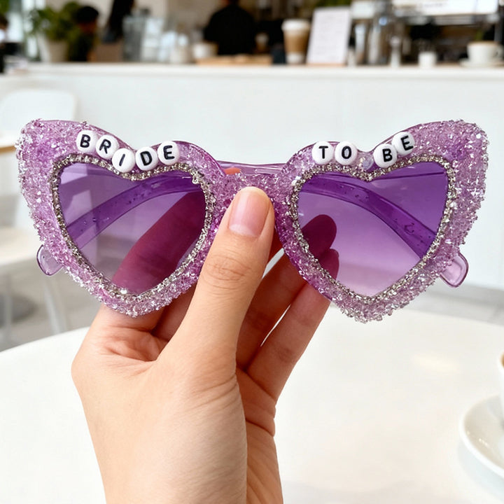 Rhinestone-beschmückte Herz-Sonnenbrille Karnz