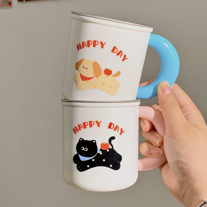 Isolierte Trinkbecher mit Fröhlichem Hunde-Design Karnz