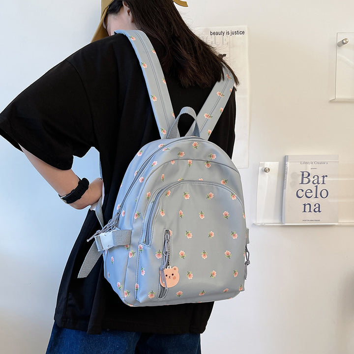 Niedlicher floral bestickter Mini-Rucksack Karnz