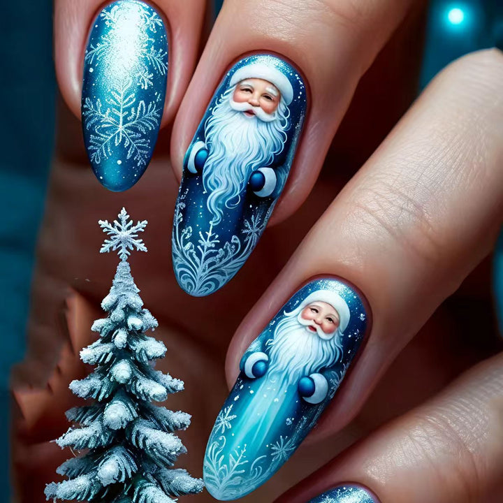 Kunstnägel mit Festlichem Weihnachtsmann-Design Karnz