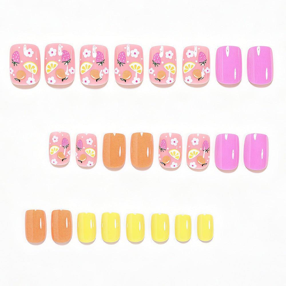 Frucht-inspiriertes Press-On Nail Art Set Karnz